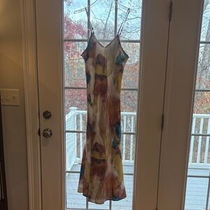 Elegant Multicolor Spaghetti Strap Dress